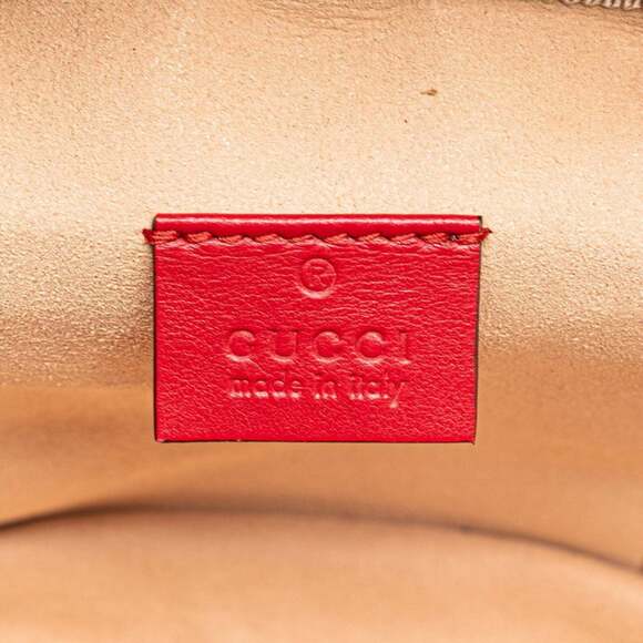 GUCCI Red Leather GG Marmont Vanity Bag - Picture 9 of 11